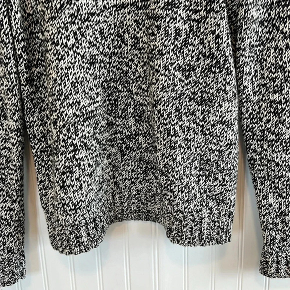 Chaps sweater black and white women size large soft 12% angora rabbit hair - Picture 4 of 11